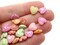 95 10mm Multi-Color Plastic Love Heart Beads with Animal Pictures
